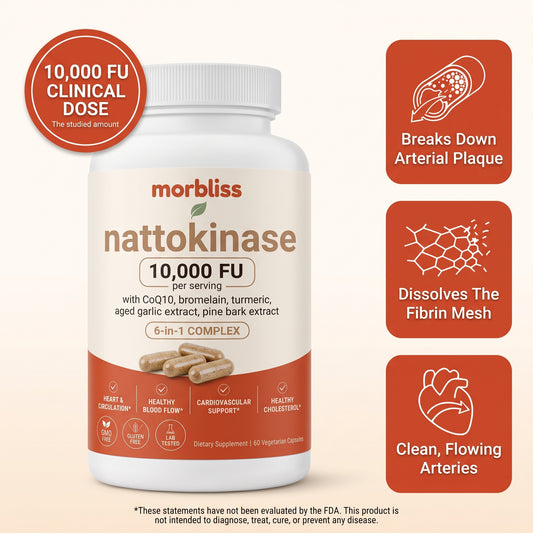 Ultra-Strength Nattokinase 10,000 FU — 6-in-1 Advanced Circulation & Heart Complex